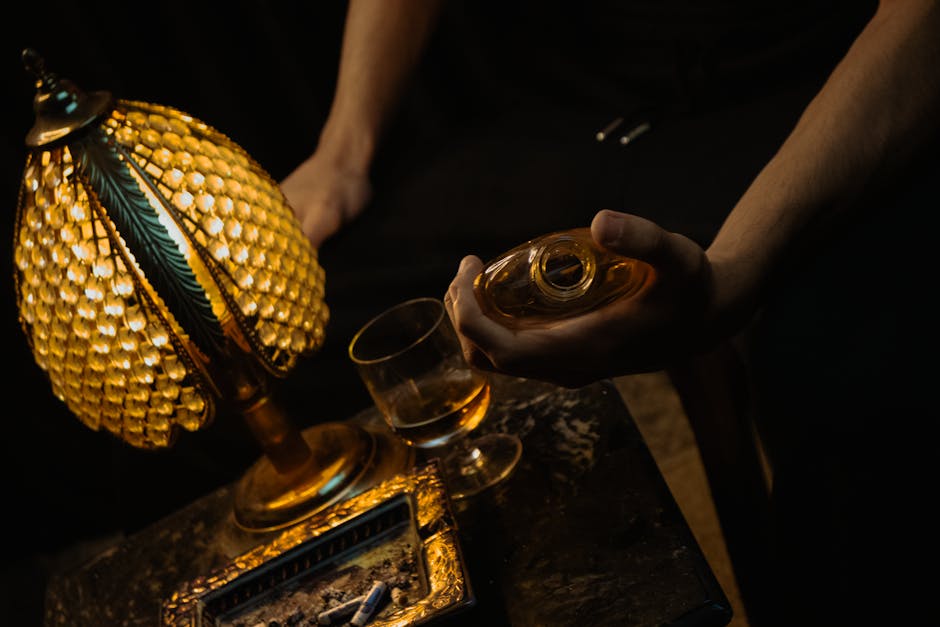 Amber Glass Table Lamps
