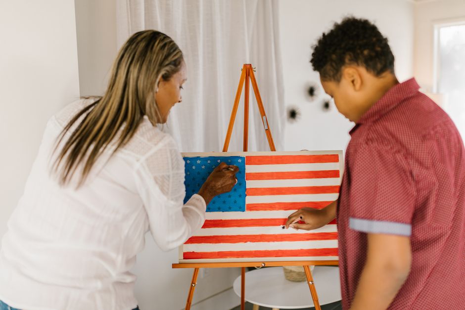 American Flag Paint-by-Number Kit