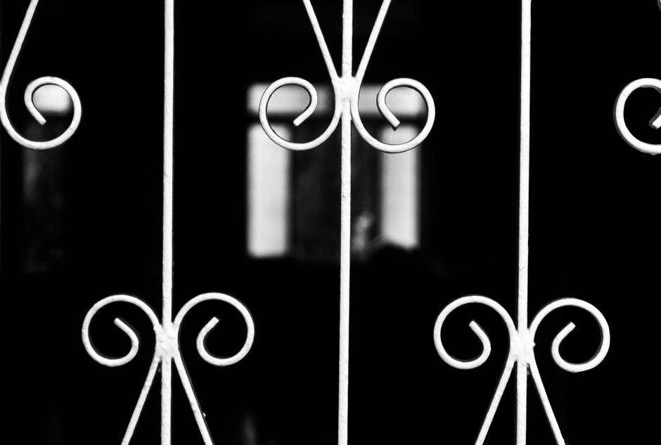 Black Wrought Iron Art Nouveau Room Divider