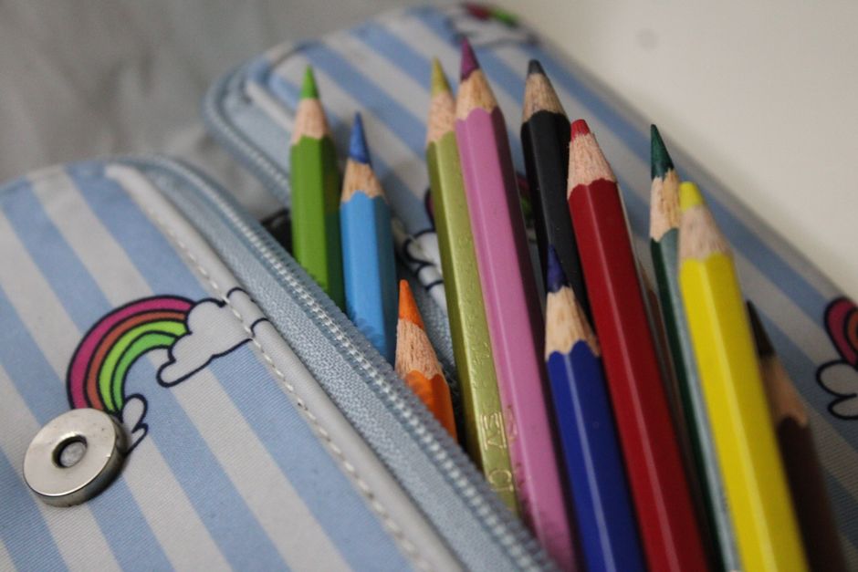 Blue Durable Pencil Case with Multiple Compartments