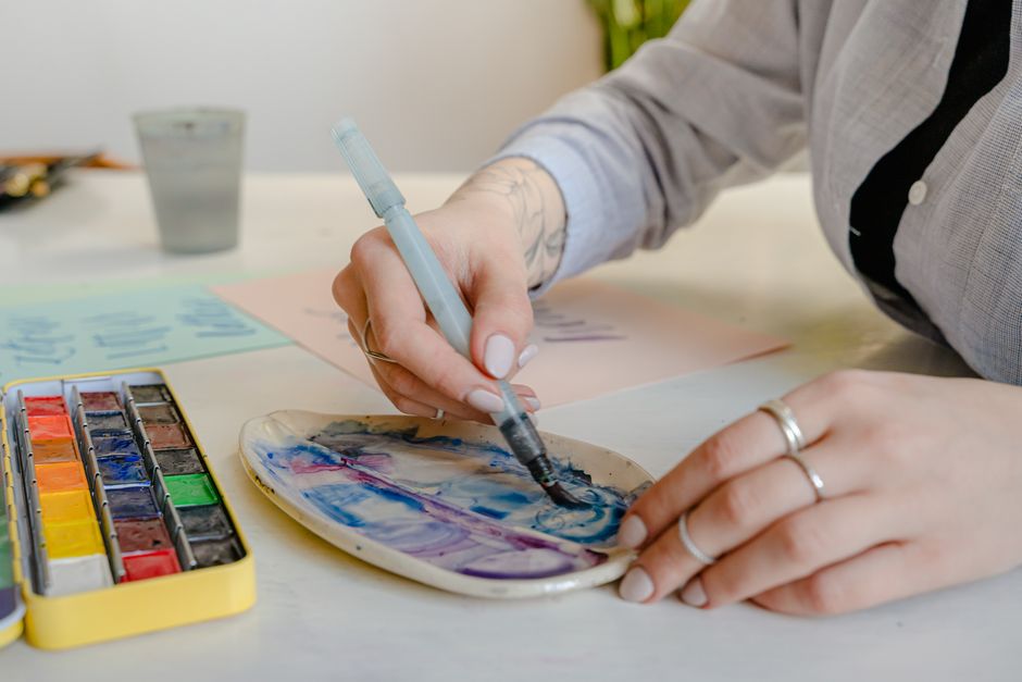 Bluewashed Watercolor Paper Squish