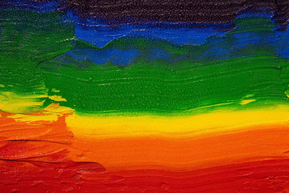 Bright Rainbow Paint Stroke Banner
