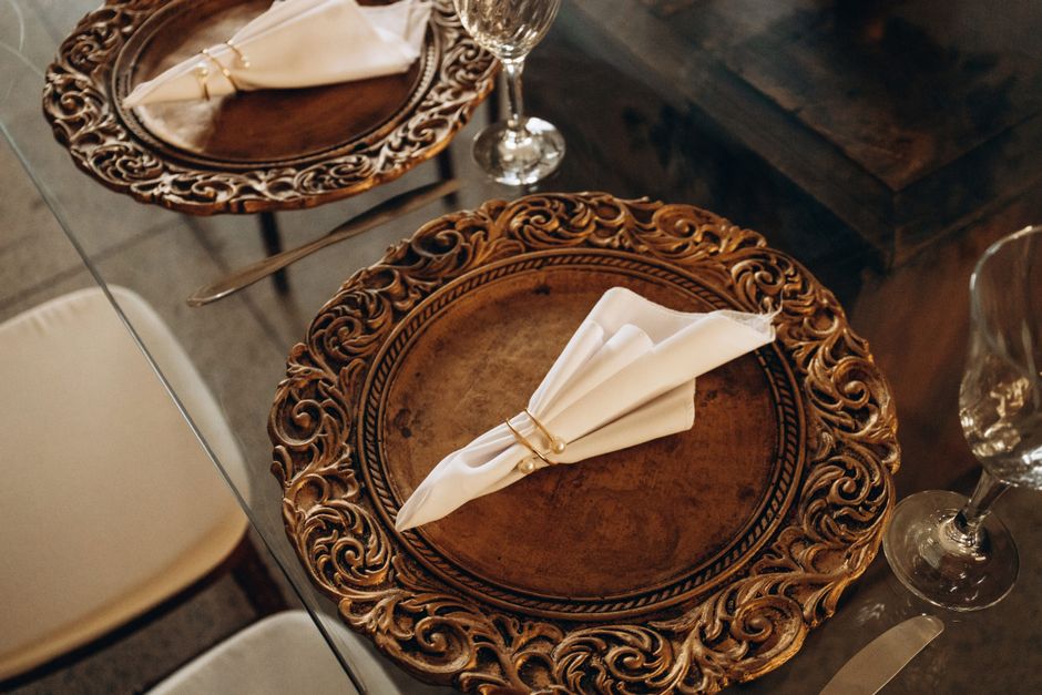 Bronze Hammered Metal Charger Plate