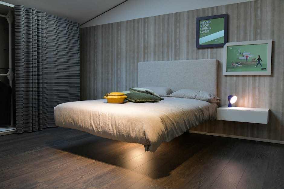 Built-In Floating Nightstand with USB Ports
