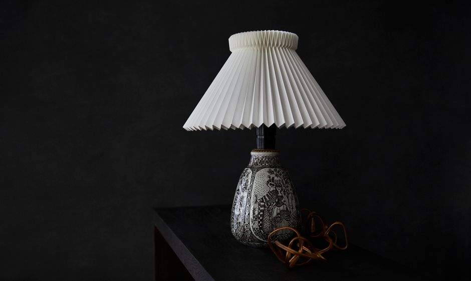 Ceramic Table Lamp with Linen Shade