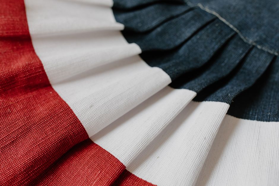Classic Embroidered Nylon Pleated Fan Bunting