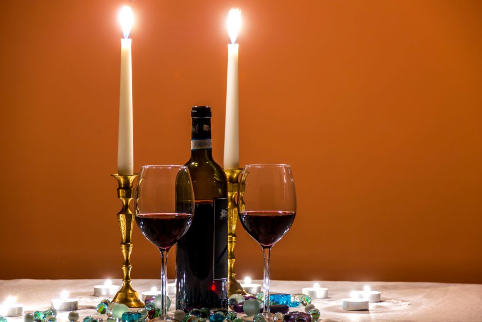 Colored Glass Bottle Candle Holders