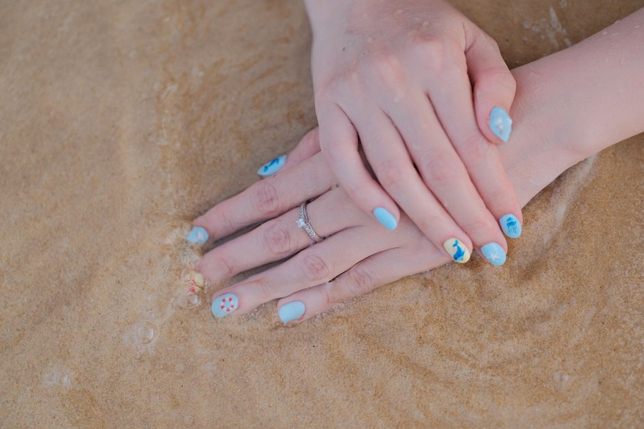 Faux Turquoise Nail Rhinestones