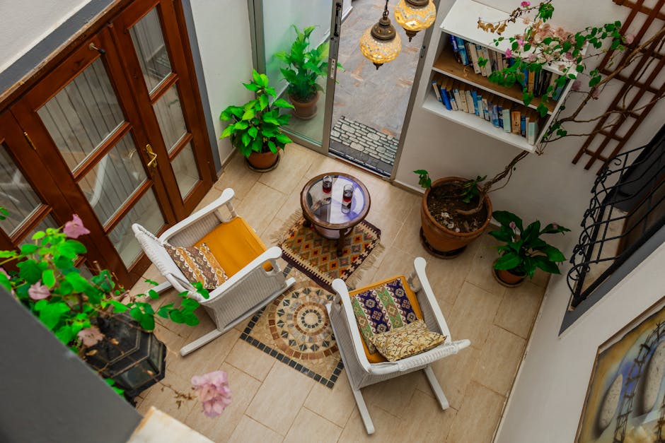 Floor Cushions with String Lights