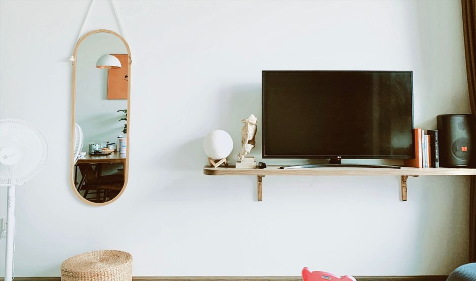 Foldable Wall Mirror with Shelf