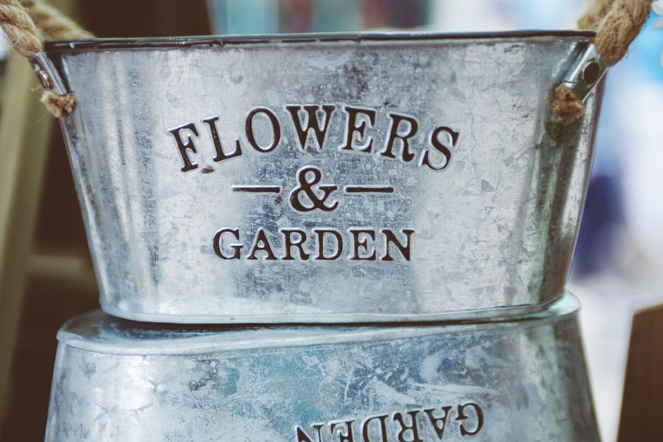Galvanized Metal Wall Planter Set