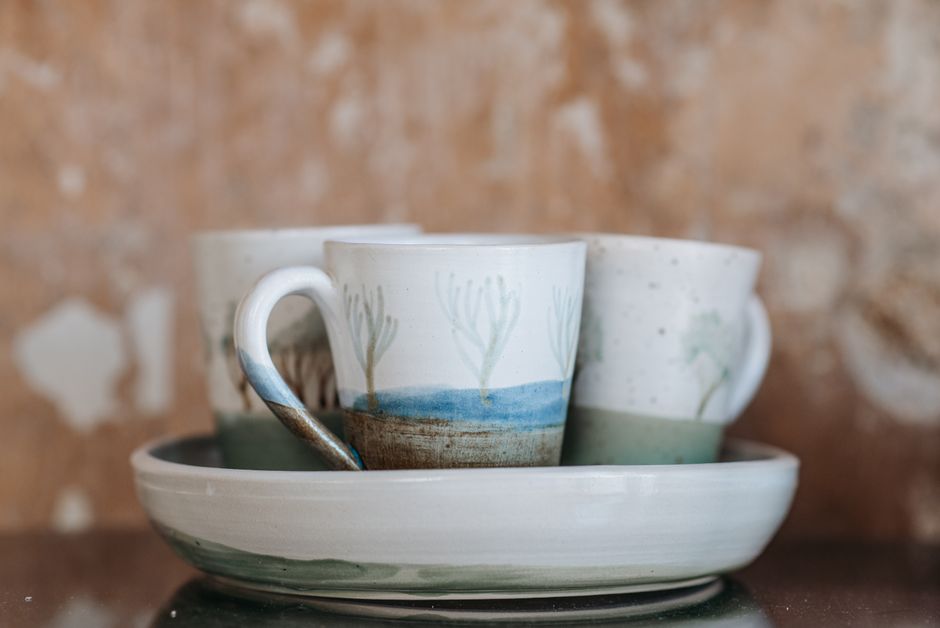 Hand-Glazed Stoneware Mugs