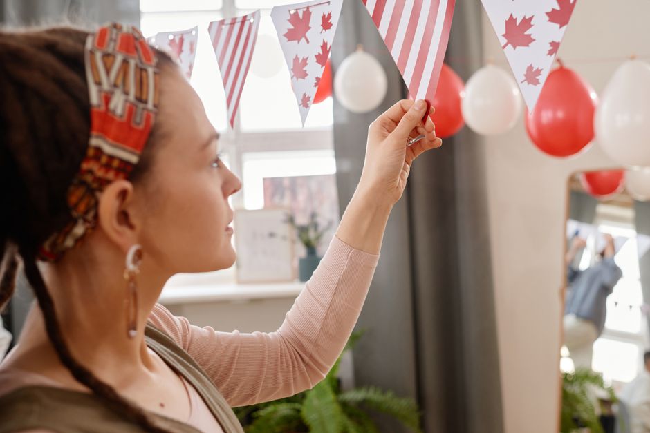 Hand-Stenciled Maple Leaf Wood Banner