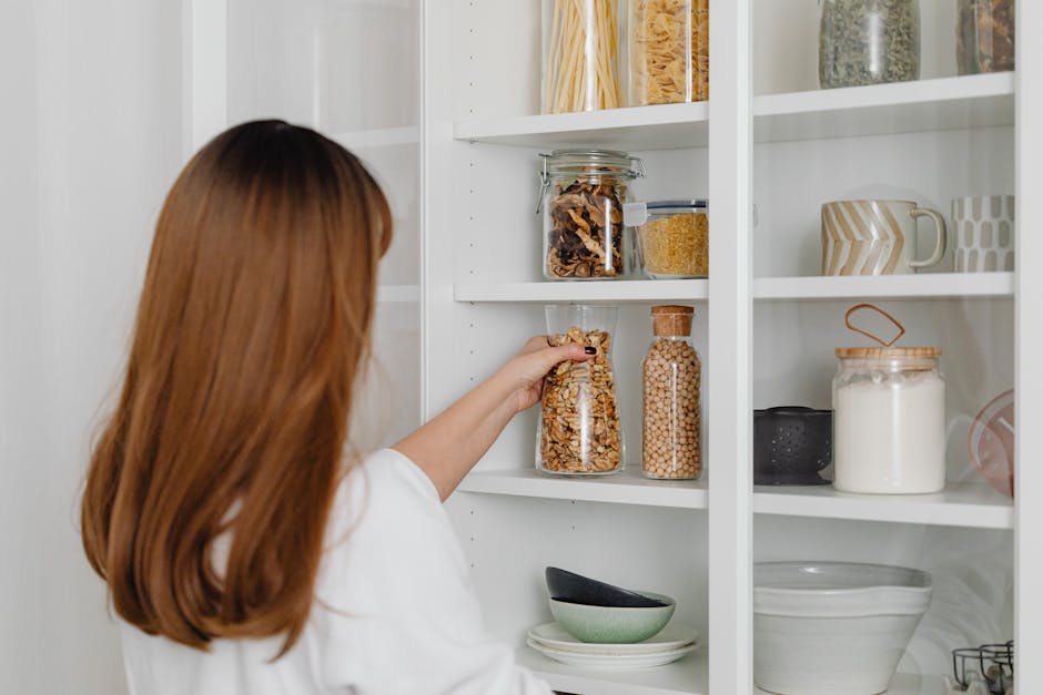 Hidden Wall Cabinet with Built-In Pet Food Storage