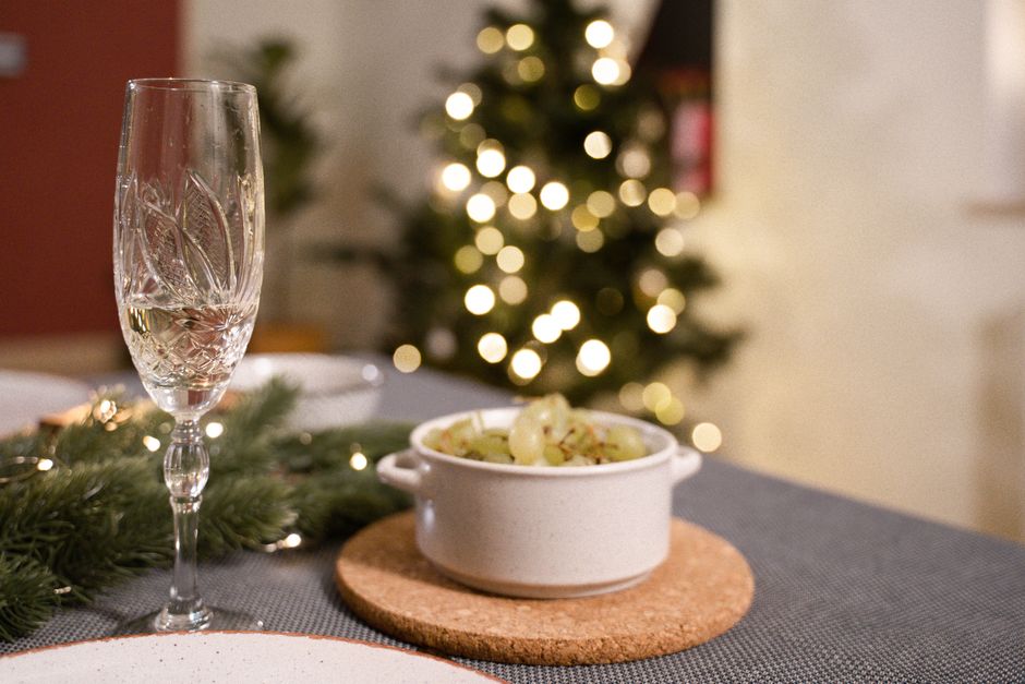Holiday-Themed Glass Coasters Set