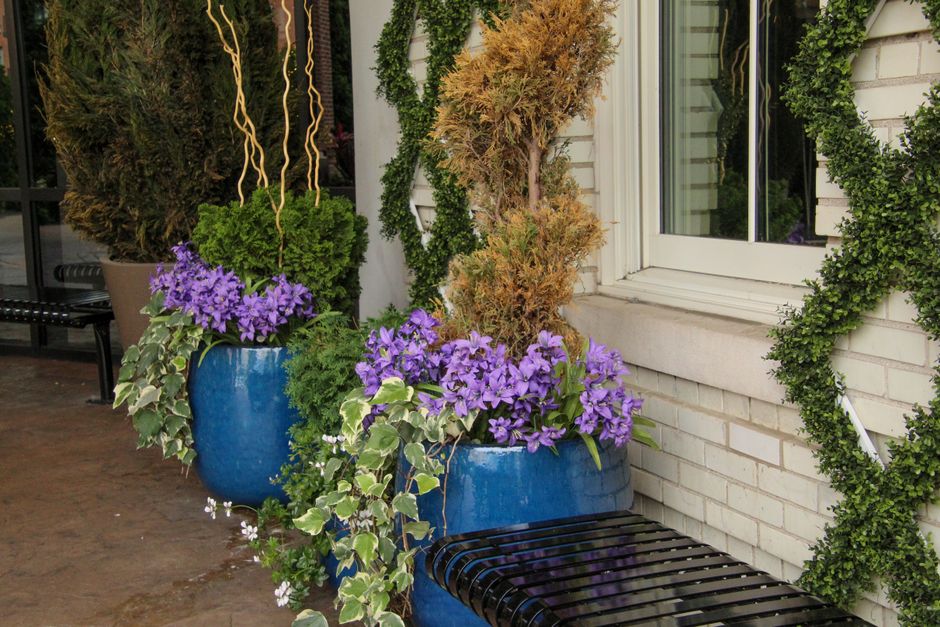 Ice Blue Ceramic Planters