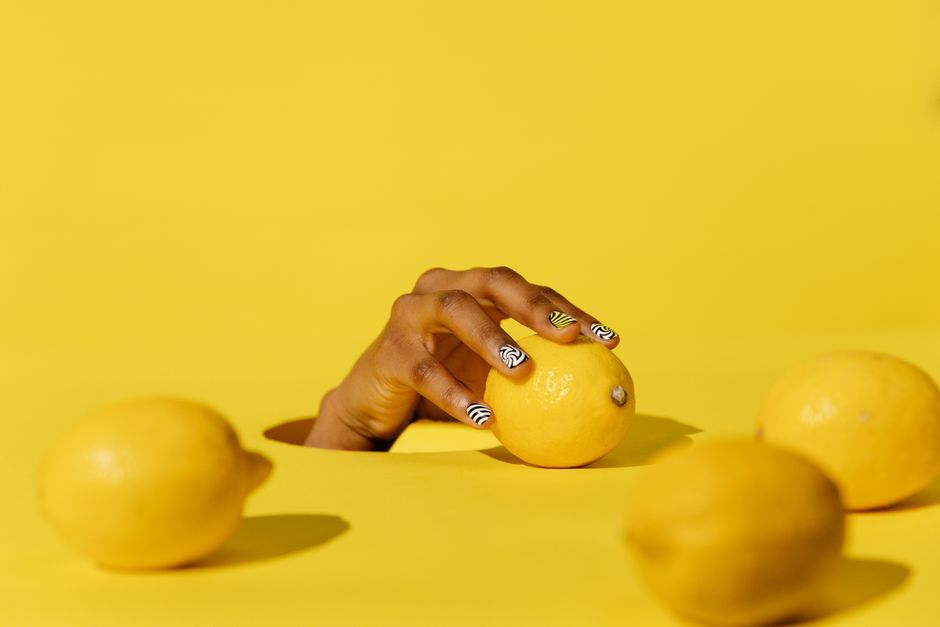 Lemon Yellow Short Square Nails