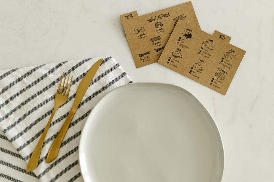 Library Card Style Recipe Cards Set