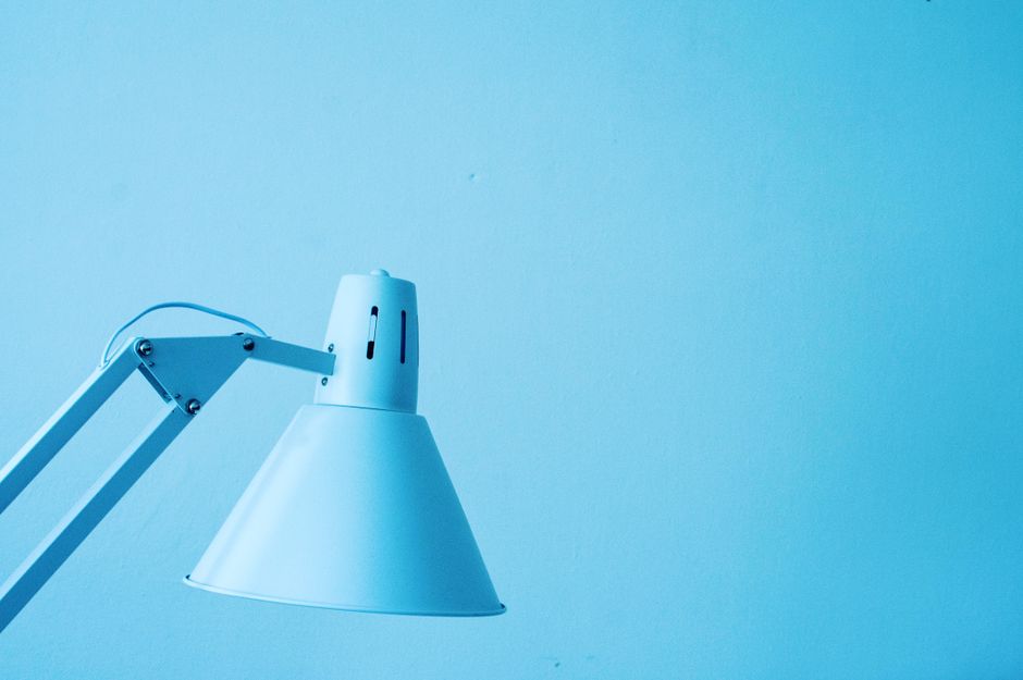 Light Blue Adjustable Desk Lamp