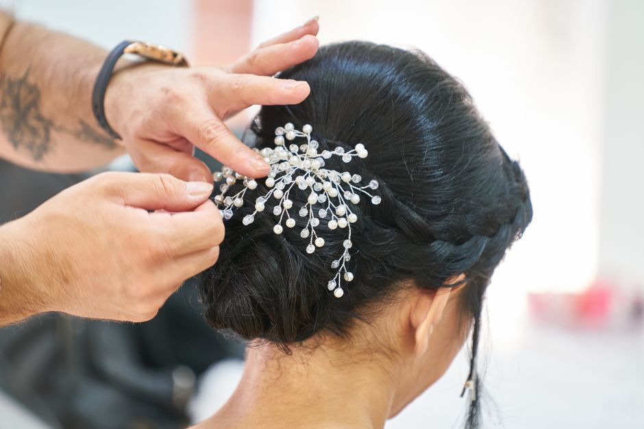 Low Chignon with French U-Pins