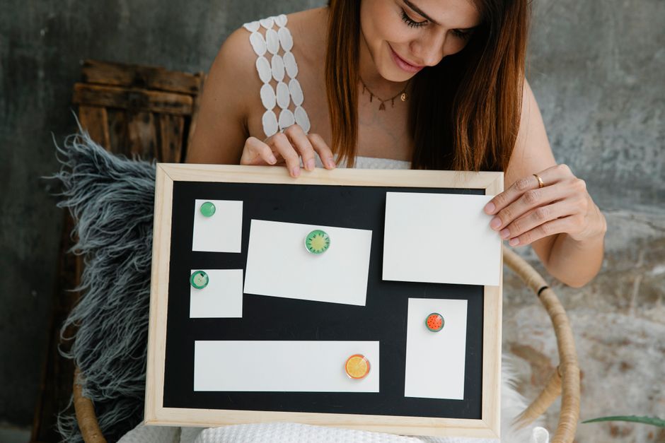 Magnetic Chalkboard Organizer