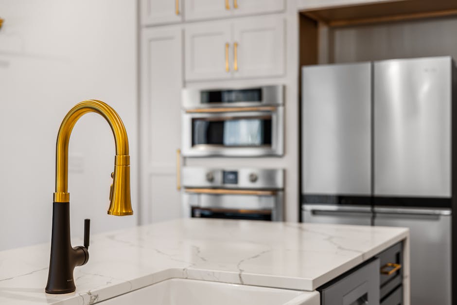 Metallic Gold Foil Fridge Cover