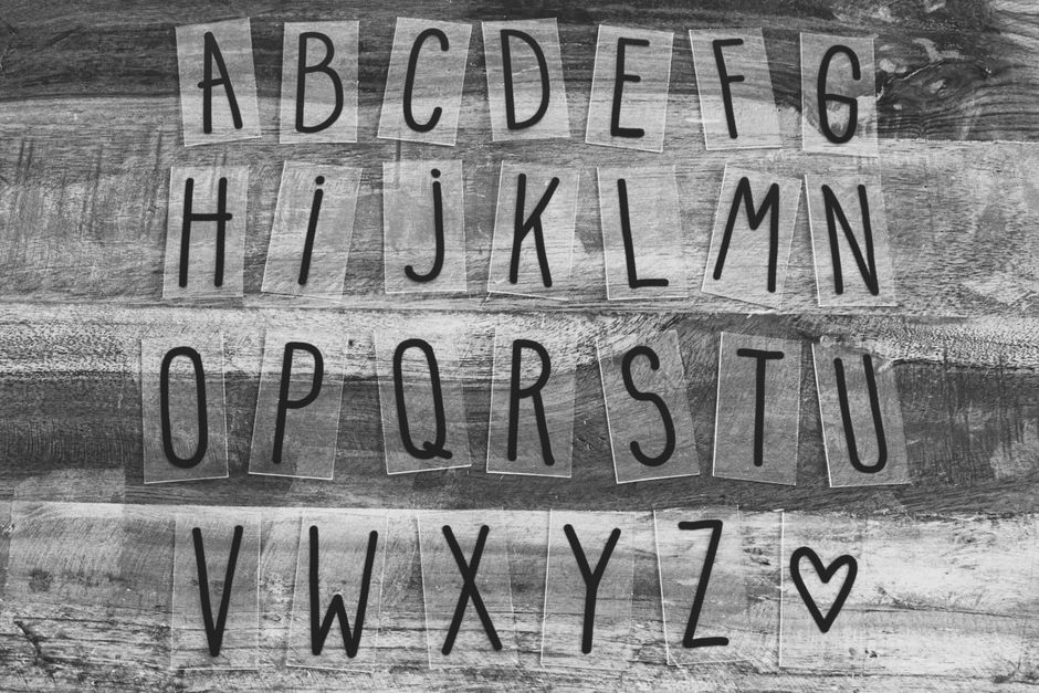 Metallic Script Alphabet Stickers