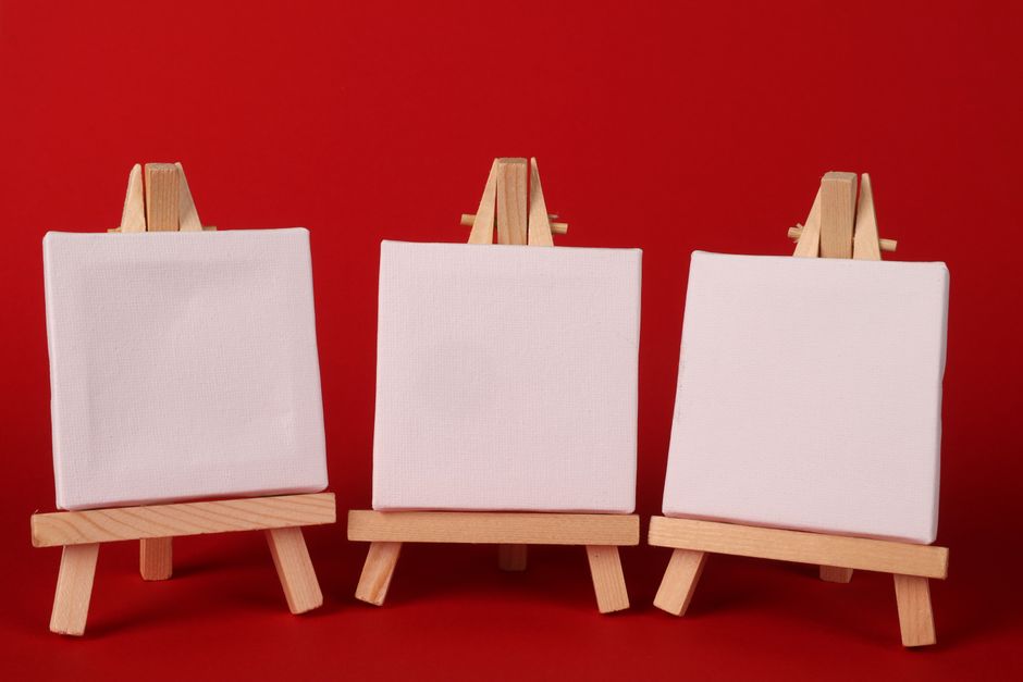 Mini Canvas and Wood Easel Set