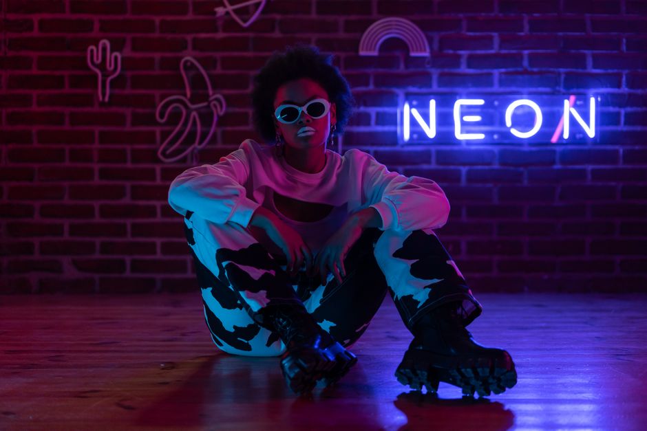 Neon Mushroom Wall Sign