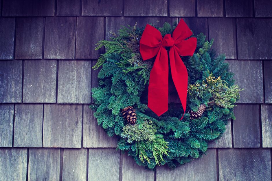 Plaid Ribbon and Acorn Wreath