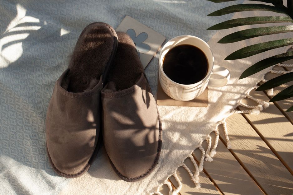Plush Shearling House Slippers