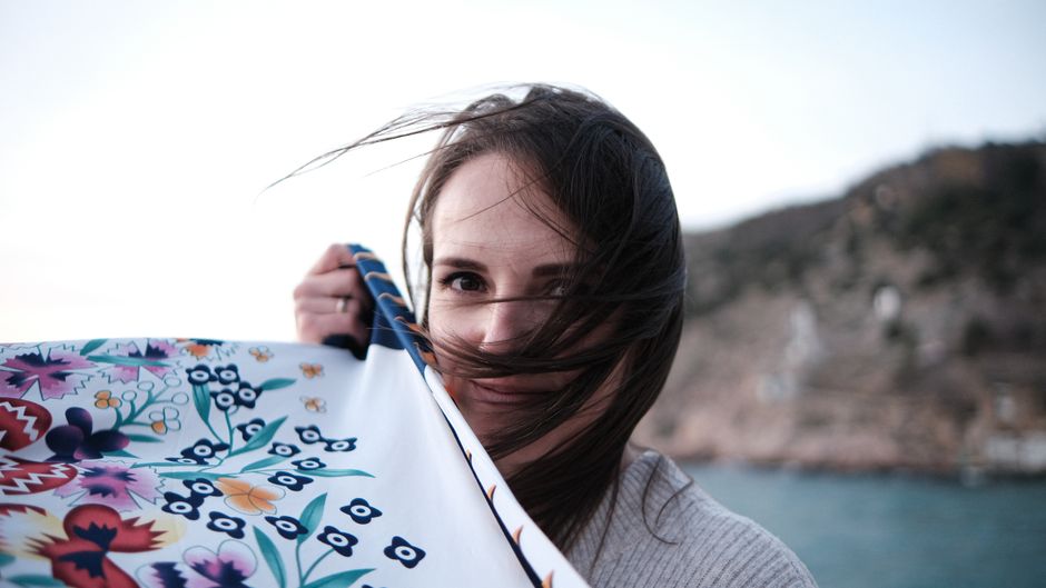 Printed Silk Scarf Braid Intertwine