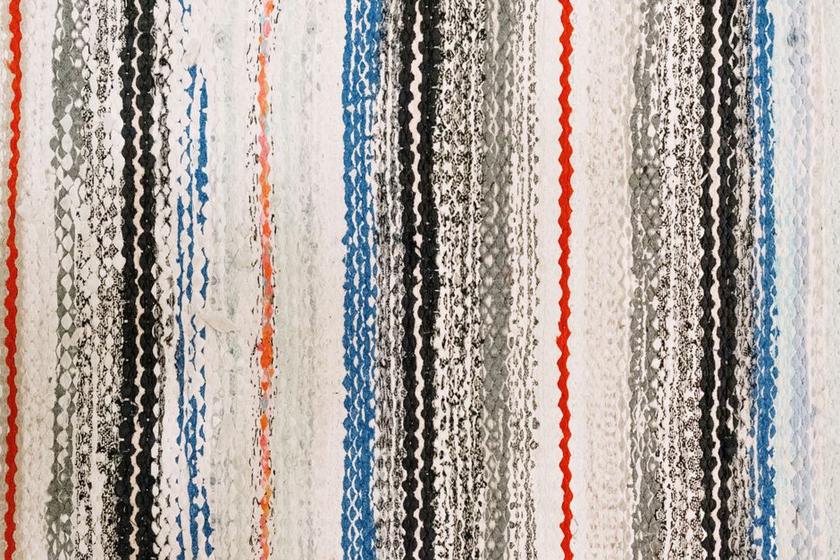 Red Ticking Stripe Outdoor Rug