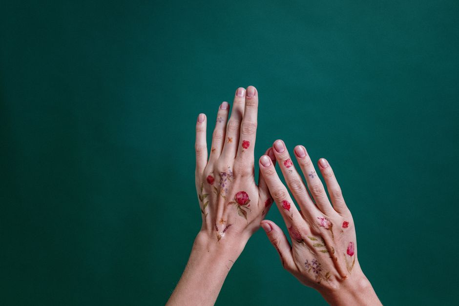 Retro Floral Nail Tattoos