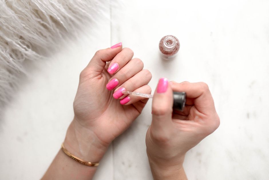 Soft Pink Ombre with Glitter
