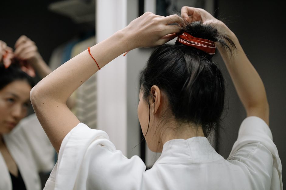 Spiral Tie Messy Bun
