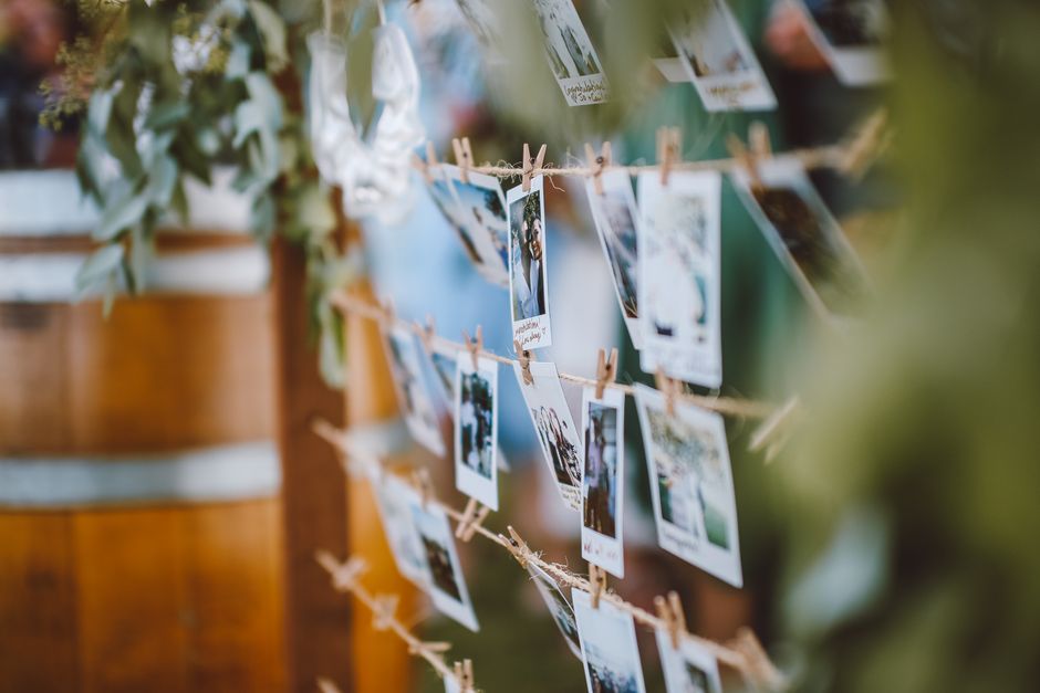 String Lights with Polaroid Clips