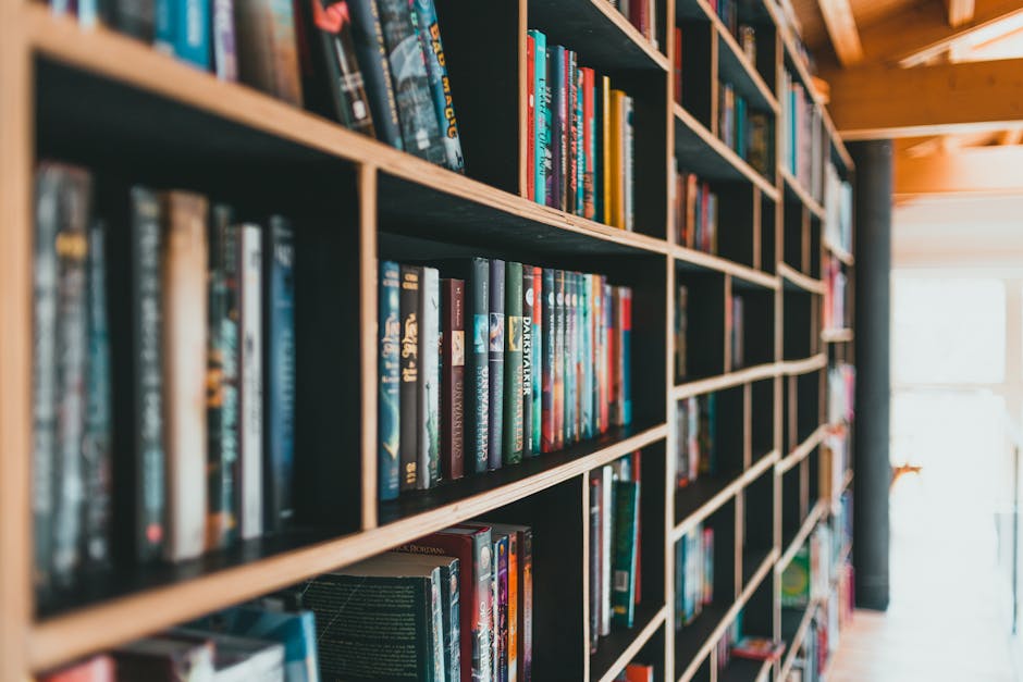 Tall Narrow Bookshelf with Cabinets