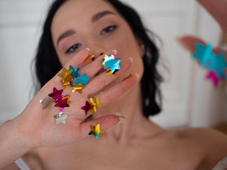 Tiny Gold and Navy Stars