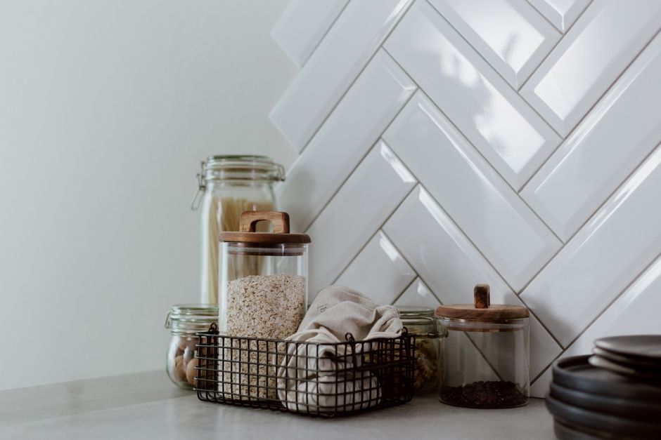 Upcycled Painted Bottle Storage Jars