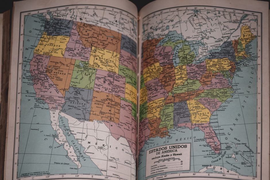 Vintage Americana USA Map Canvas