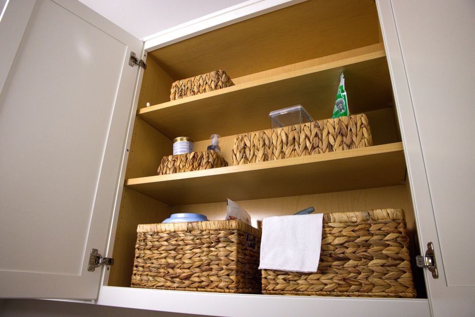 Wicker Pool Towel and Float Cabinet