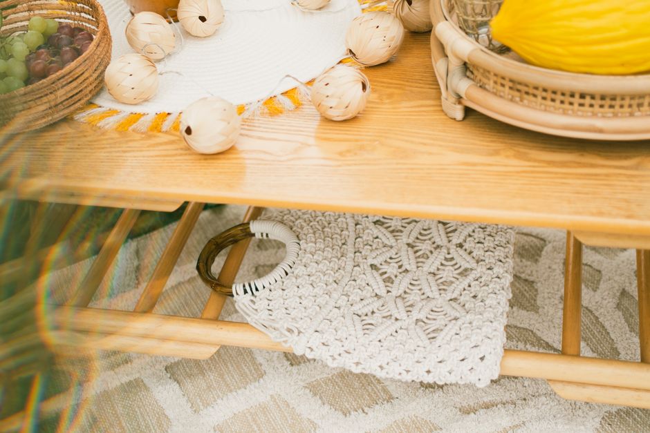 Woven Macrame Storage Basket