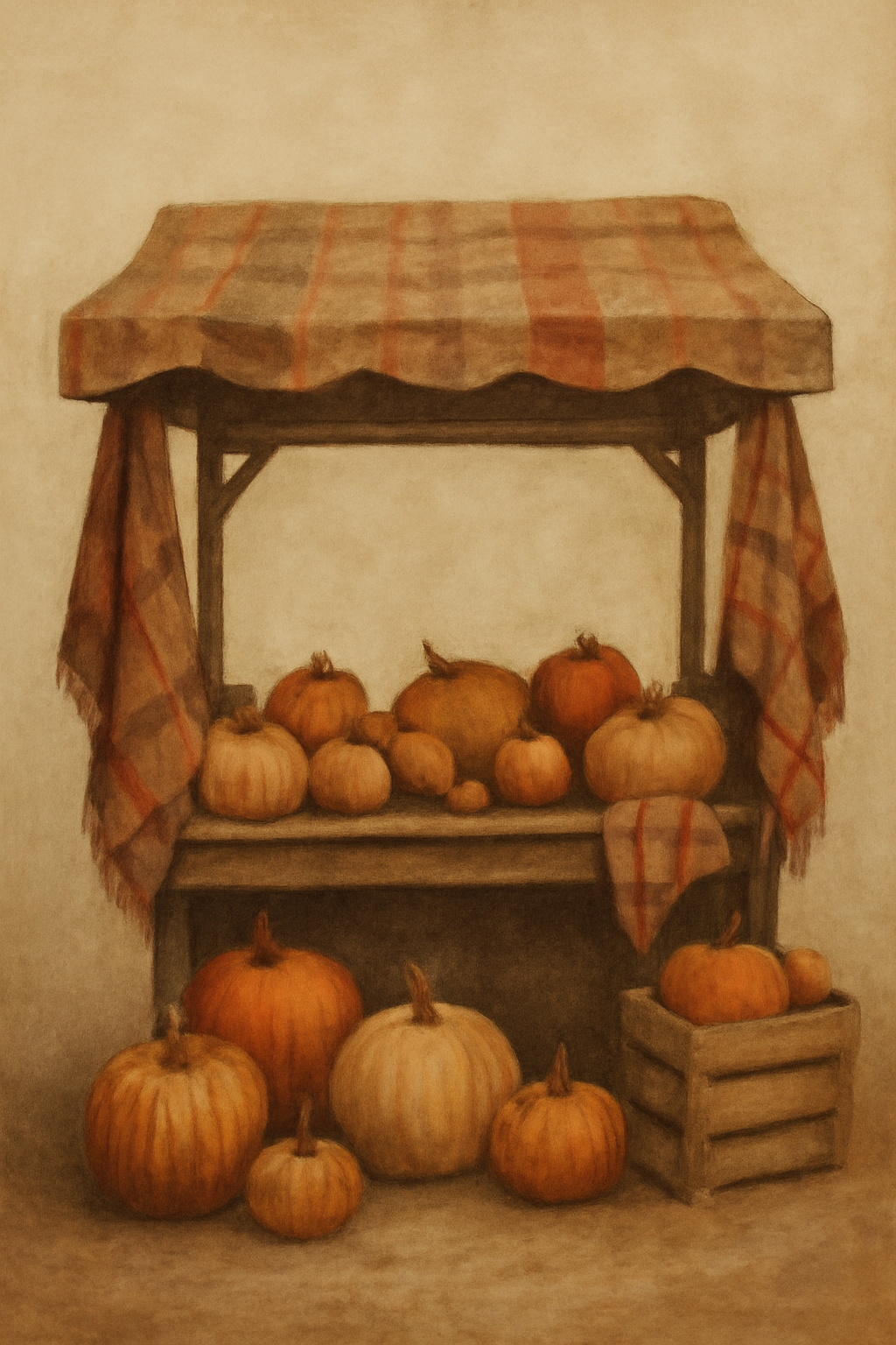 Fall Booth Displays Vintage Printable Wall Art Set - Rustic Autumn Market Decor Trio