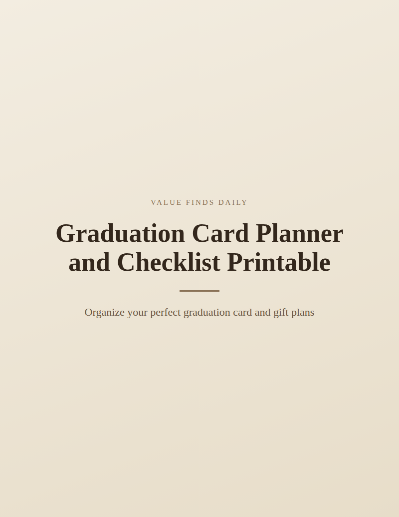 Graduation Card Planner and Checklist Printable