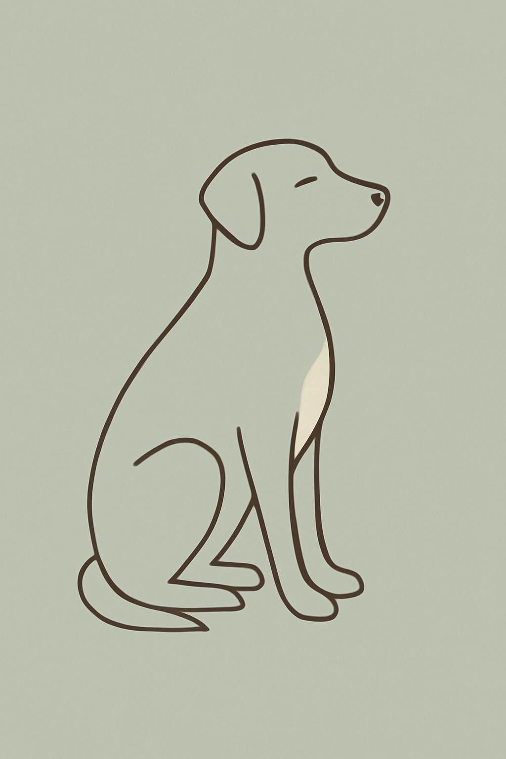 Japandi Style Minimalist Dog Portrait Printable Wall Art Set, Muted Sage & Oatmeal