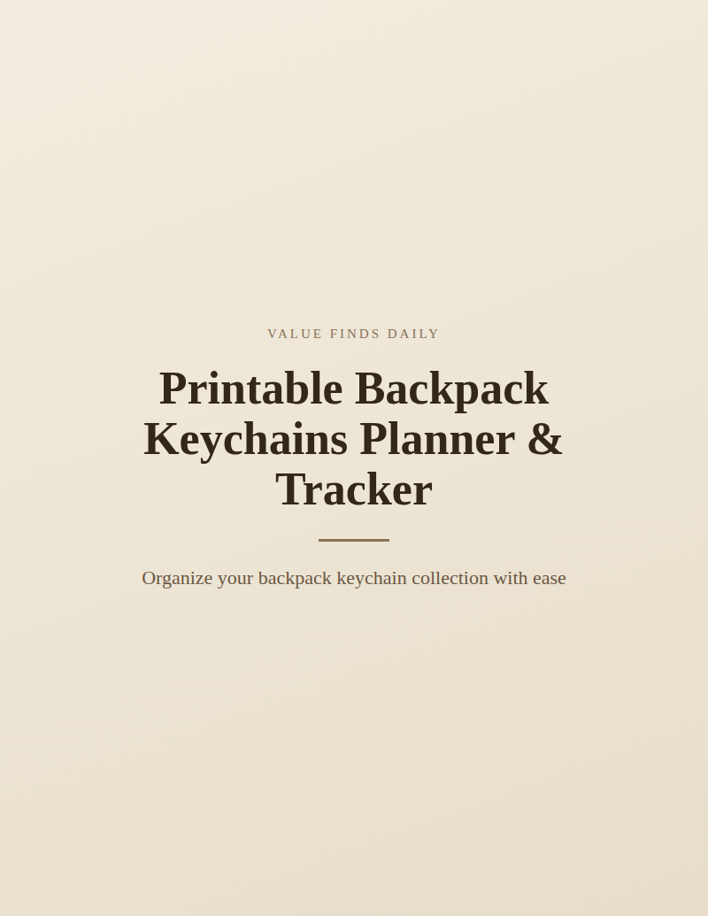 Printable Backpack Keychains Planner & Tracker