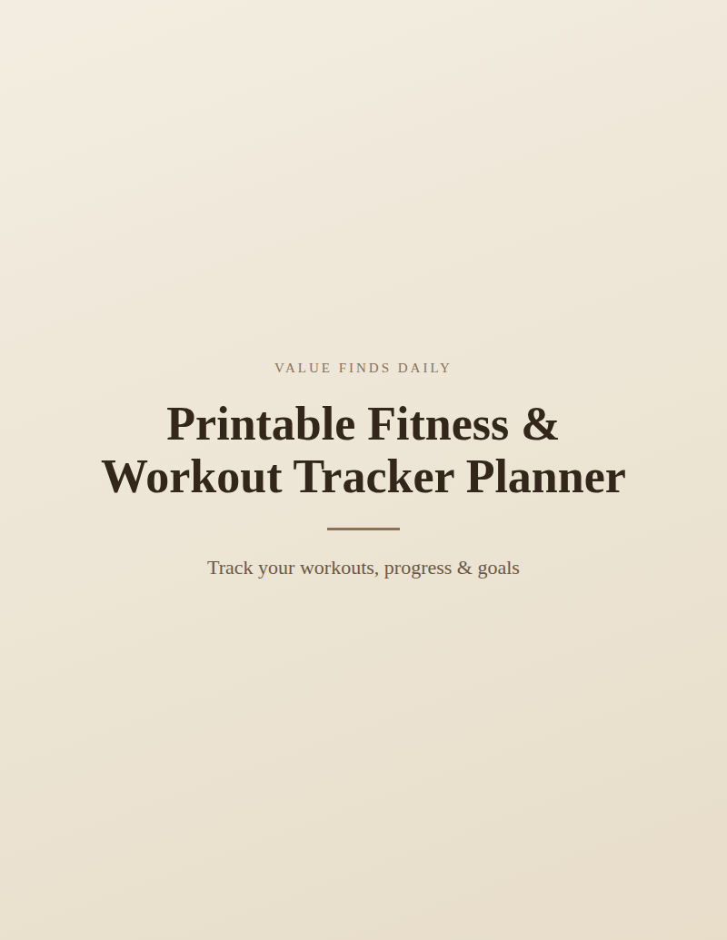 Printable Fitness & Workout Tracker Planner
