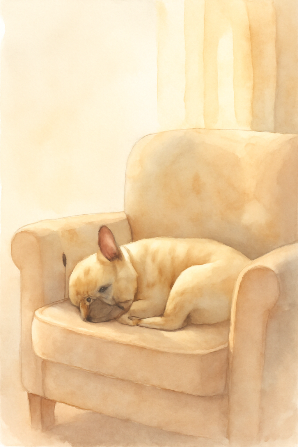 Soft Watercolor Sleeping Dogs Printable Wall Art Set of 3 Prints
